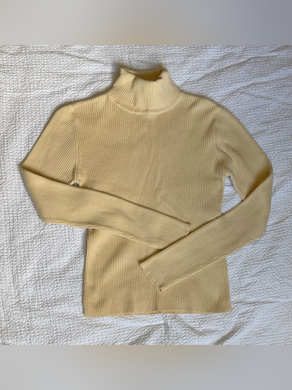 Classic Ribbed Turtleneck Sweater in Soft Cream